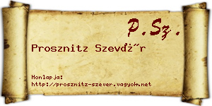 Prosznitz Szevér névjegykártya